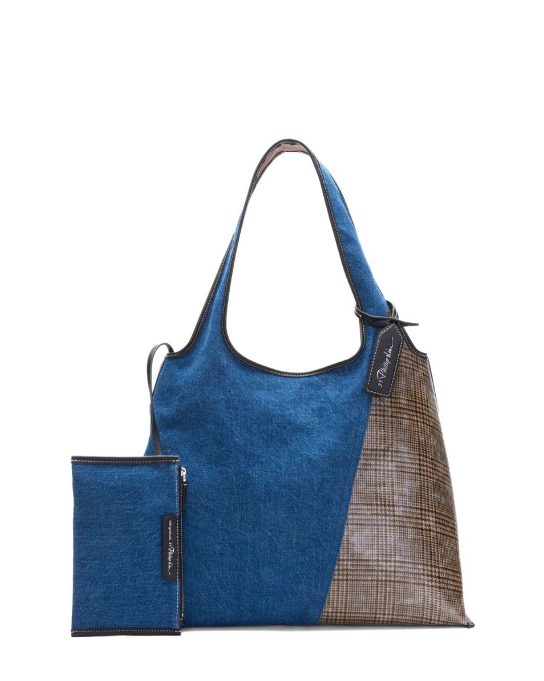 3.1 PHILLIP LIM Patchwork Denim Market Tote - Indigo Multi