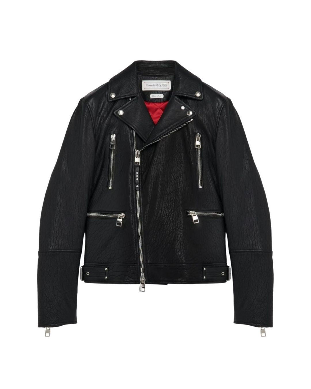 ALEXANDER MCQUEEN Classic Leather Biker Jacket - Black