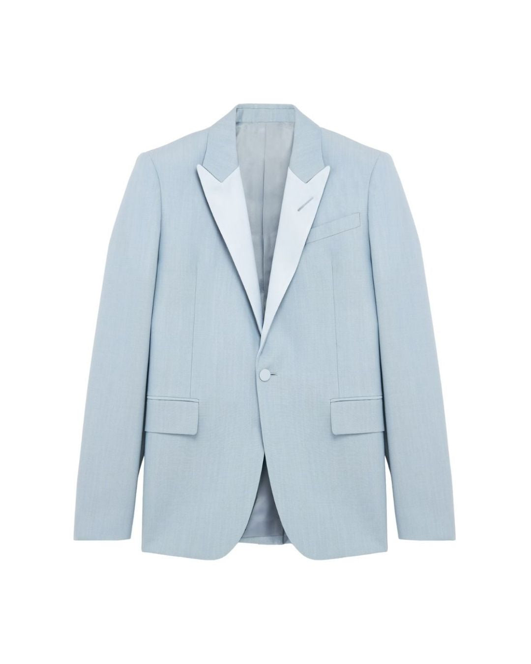 ALEXANDER MCQUEEN Wool Mohair Single-breasted Jacket - Light Blue