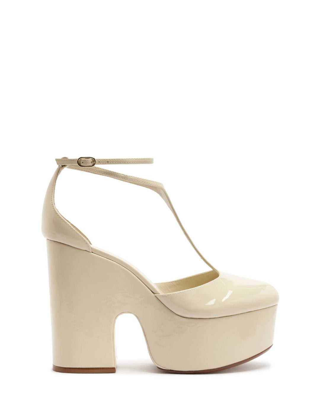 ALEXANDRE BIRMAN Thay Patent Leather Platform Sandals - Ivory