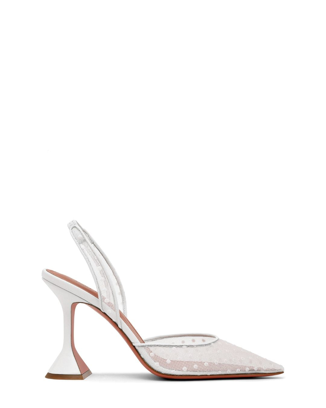 AMINA MUADDI Holli Polka-Dot Lace Slingback Pumps - White