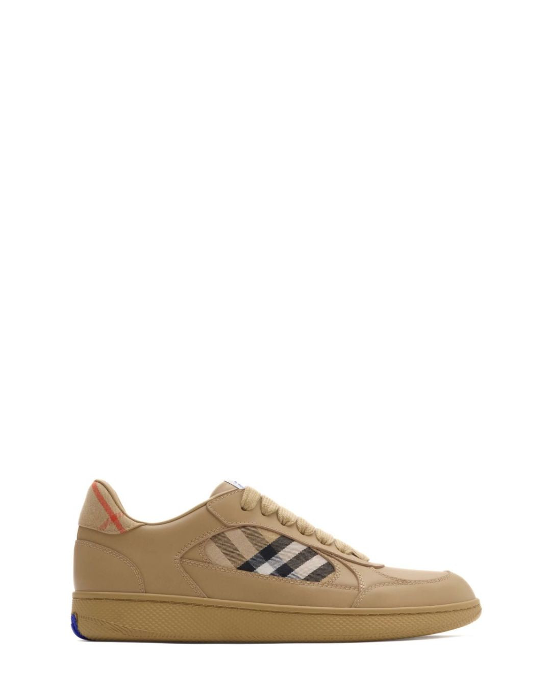 BURBERRY Leather and Check Terrace Sneakers​ - Sand