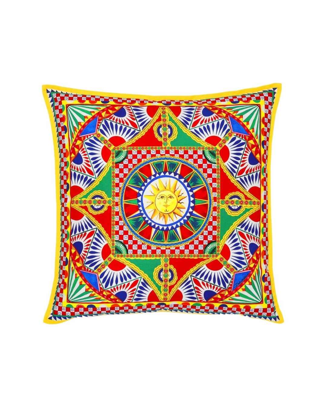 DOLCE & GABBANA Carretto Canvas Cushion - Multicolor