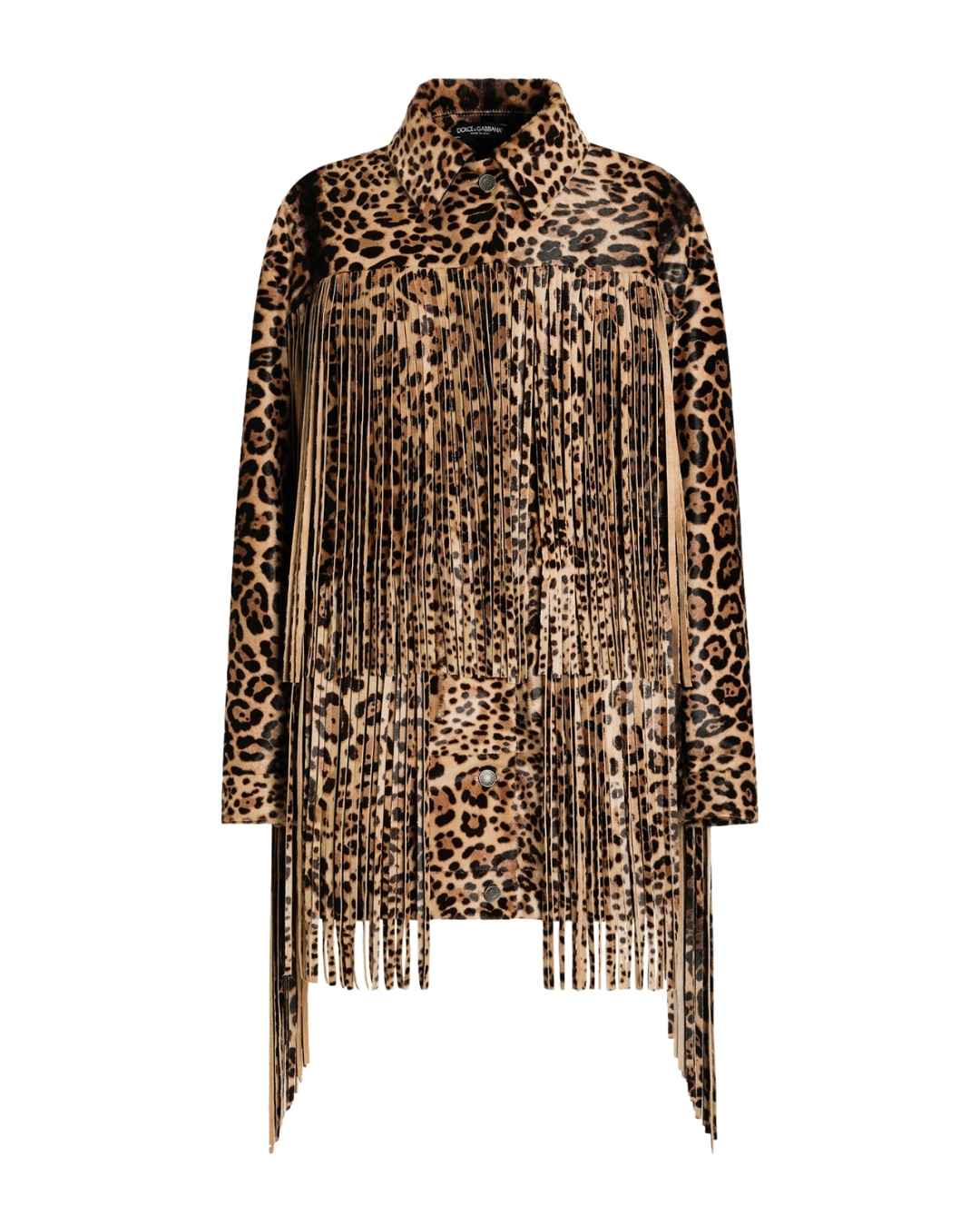 DOLCE&GABBANA Fringed Jacket - Leopard Print