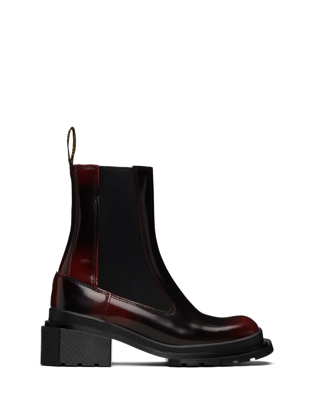DR. MARTENS Maybole Square Toe Chelsea Boots - Black/Cherry Red Arcadia
