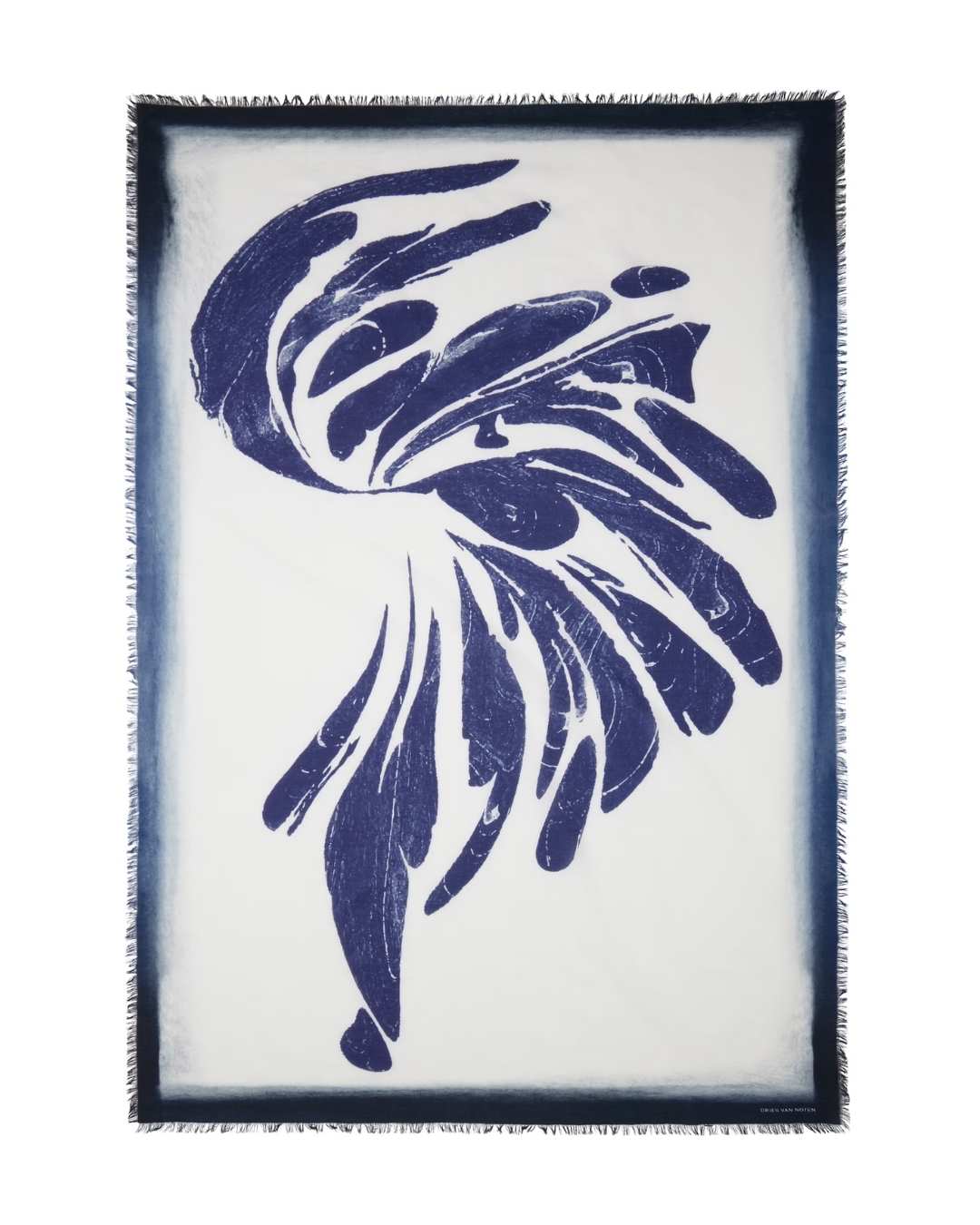 DRIES VAN NOTEN Printed Scarf - Navy