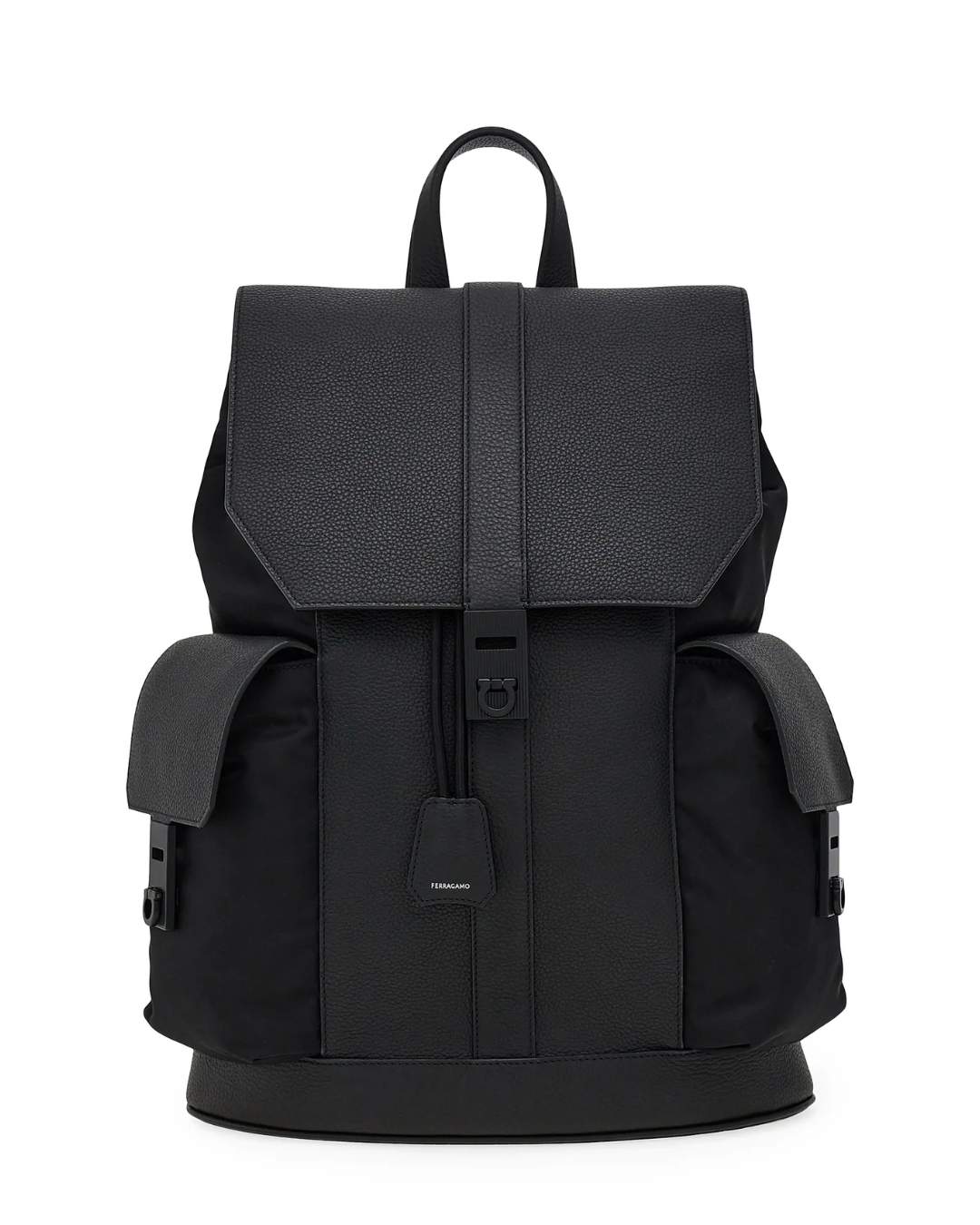 FERRAGAMO Twins Nylon & Leather Backpack - Nero