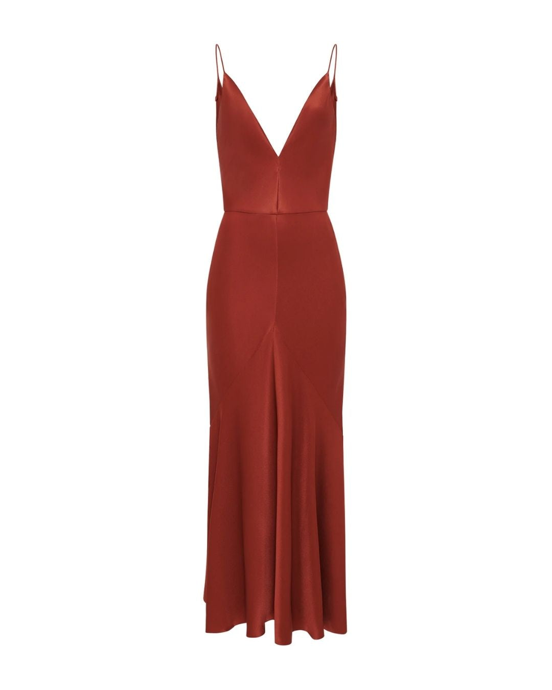 GABRIELA HEARST Brigita Slip Dress in Double Satin - Burnt Sienna
