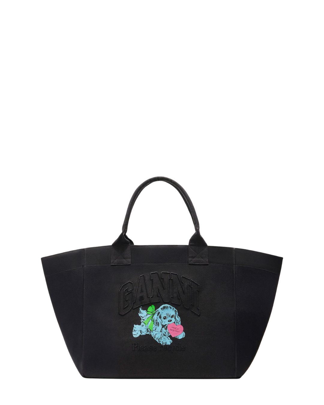 GANNI Black Puppy XXL Tote - Phantom