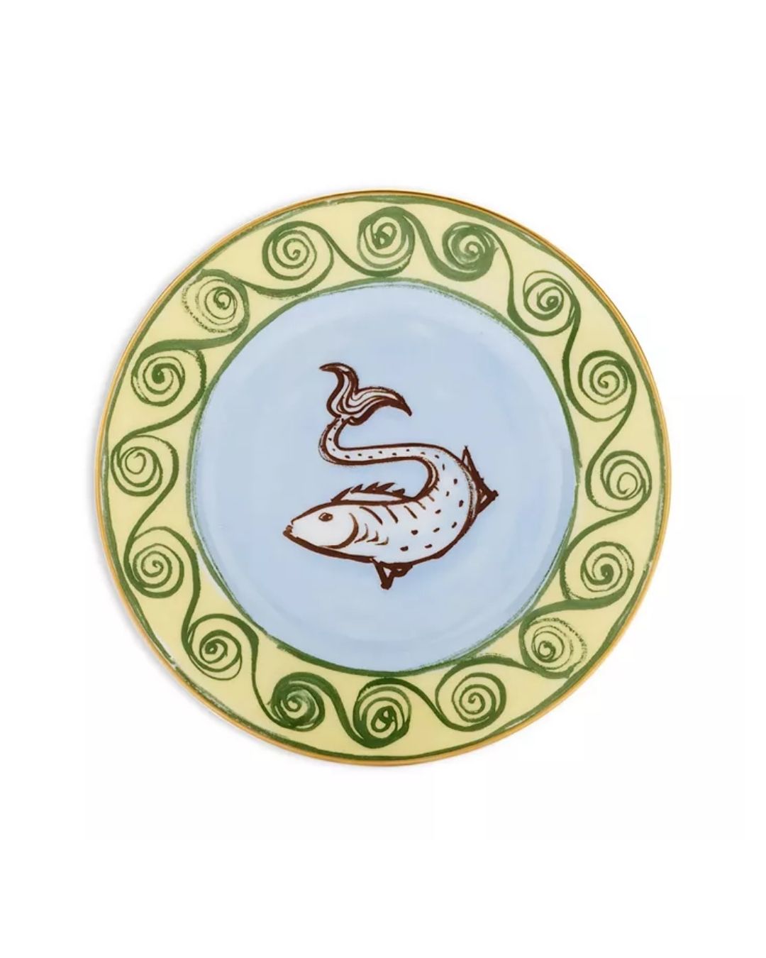 GINORI 1735 Impero Bread Plate - Light Blue & Yellow