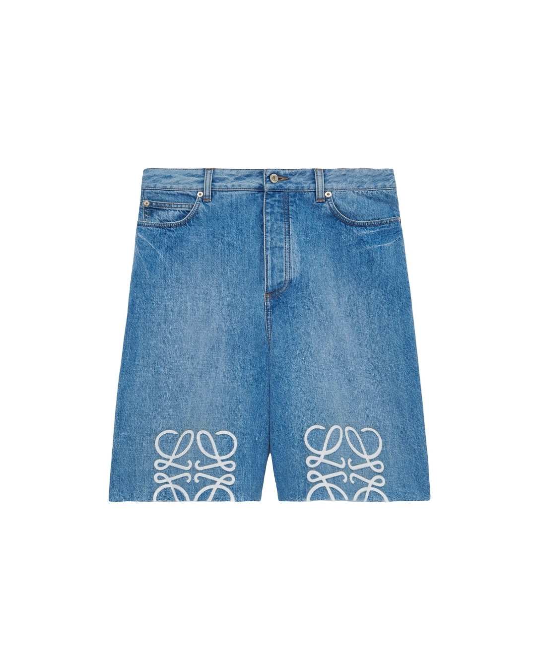 LOEWE Anagram Denim Shorts - Washed Denim