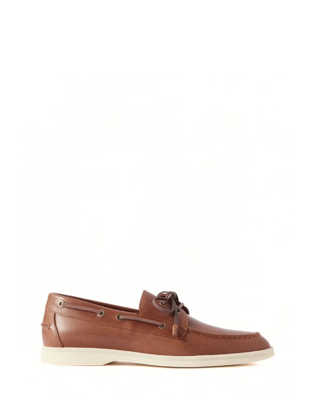 LORO PIANA Leather Boat Shoes - Light Brown