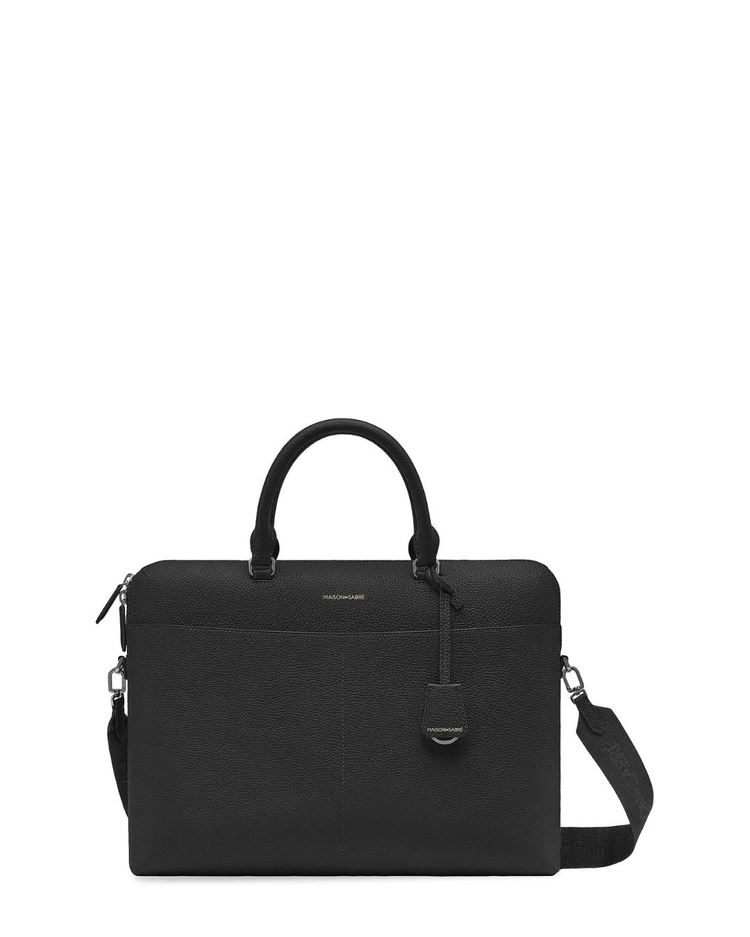 MAISON DE SABRE Leather Laptop Bag - Black Caviar