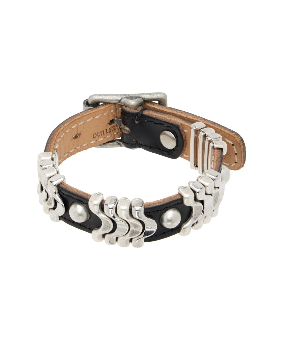 OUR LEGACY Wave Bracelet - Black Chromexcel Leather