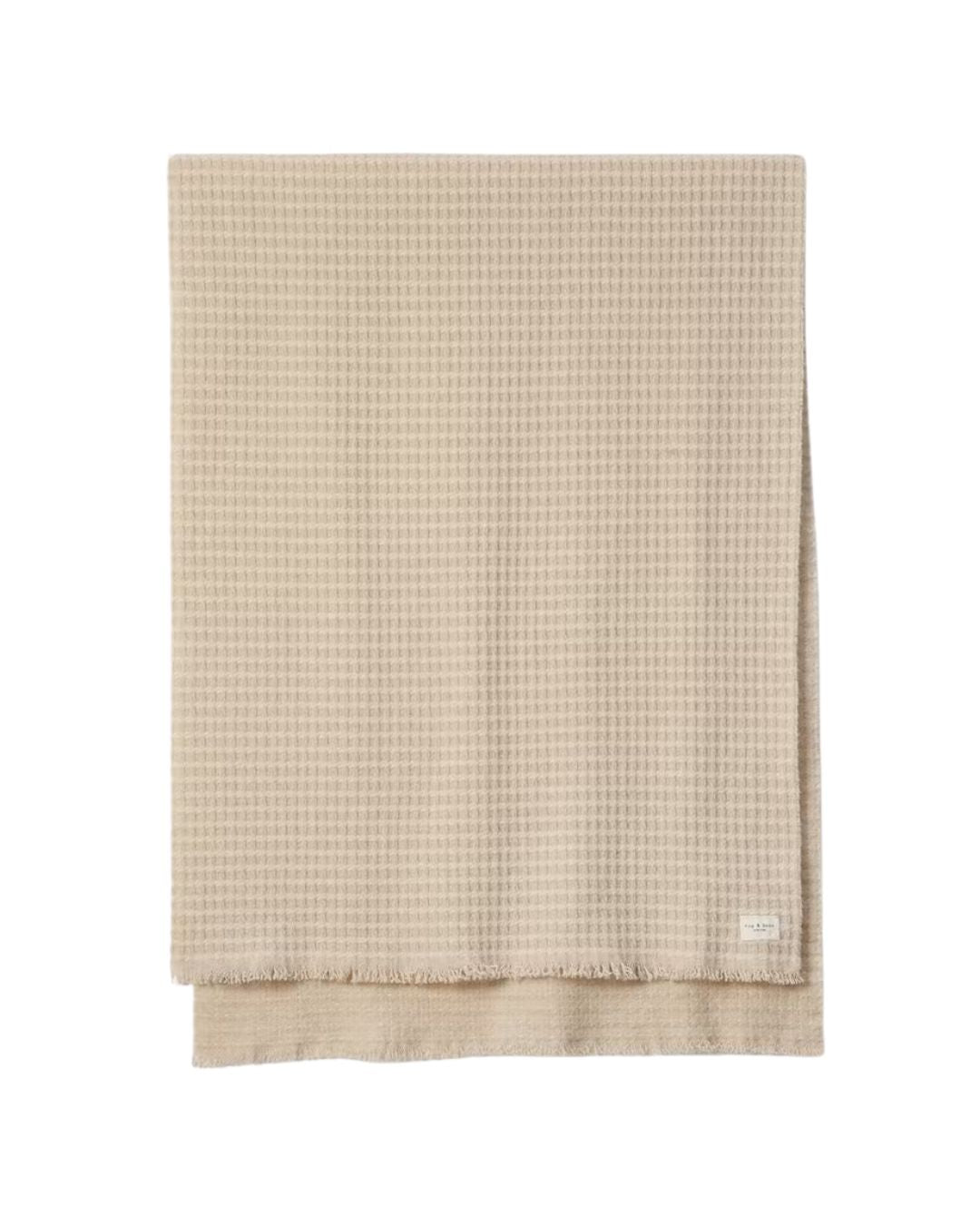 RAG & BONE Joni Waffle-Knit Wool Scarf - Oatmeal