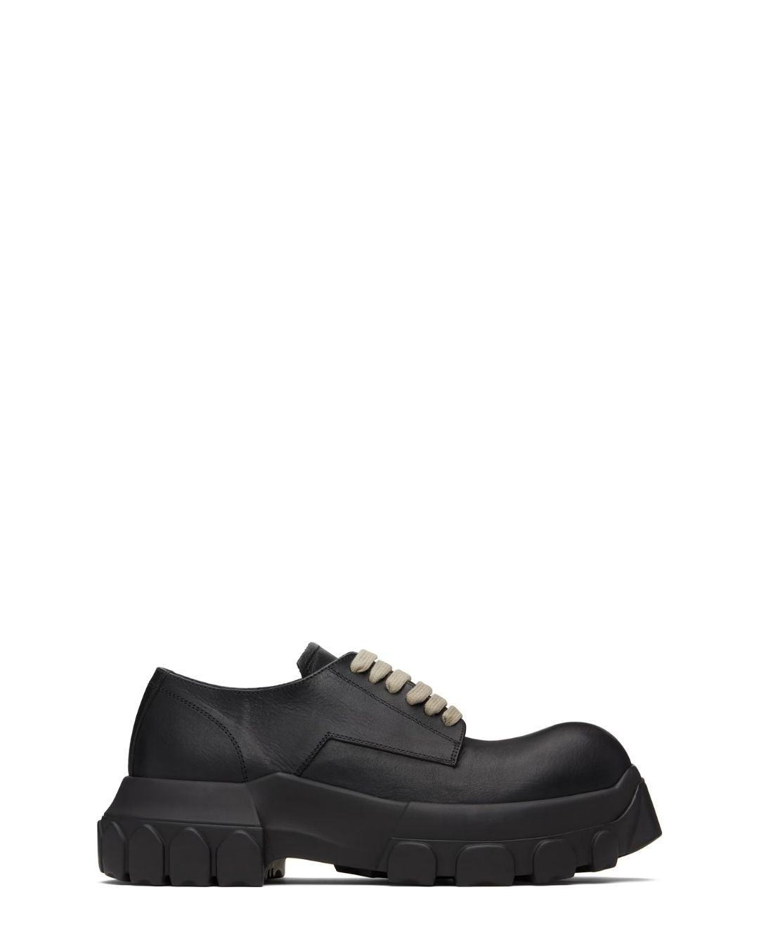 RICK OWENS Hollywood Laceup Bozo Tractor Derbys - Black