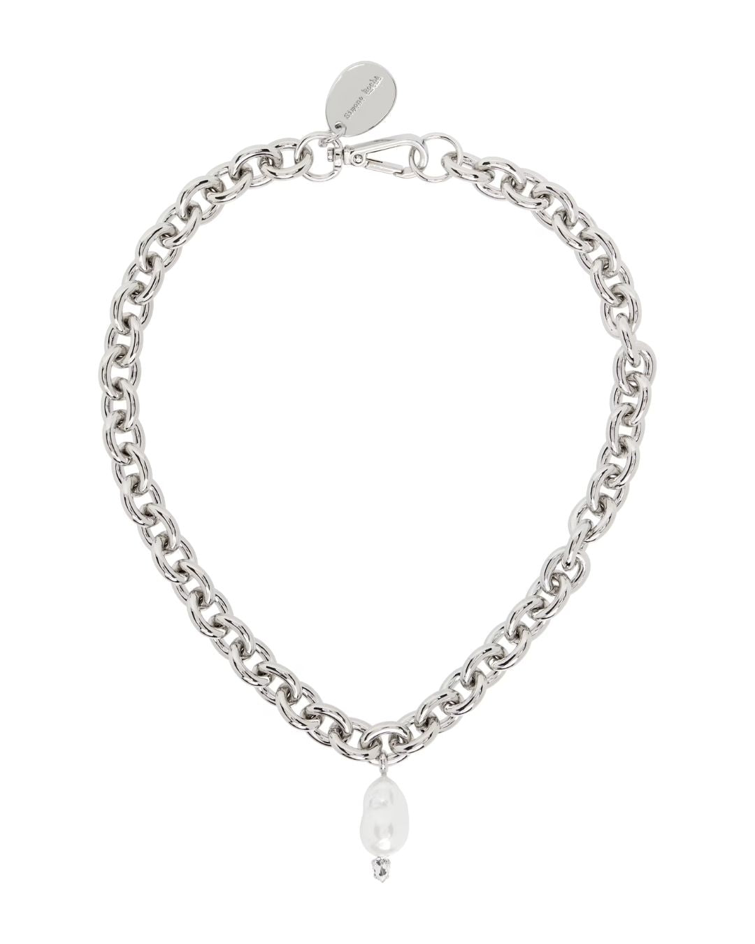 SIMONE ROCHA Pearl Pendant Chain Necklace - Pearl/Crystal