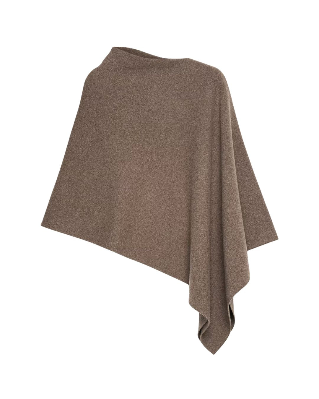 THEORY Draped Poncho in Felted Wool-Cashmere - Cacao