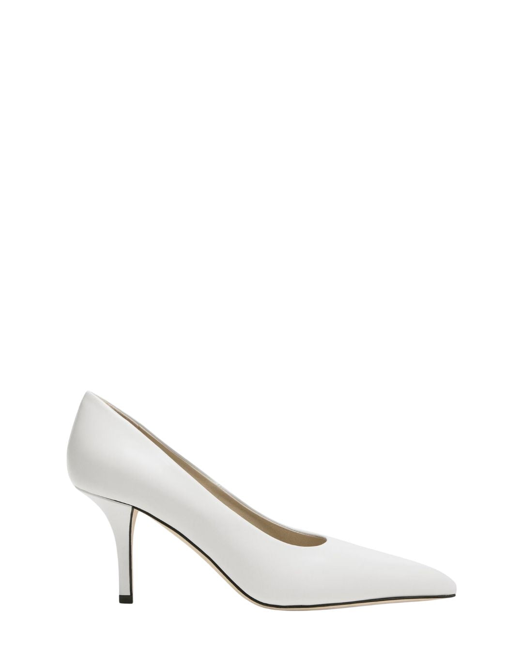 THEORY Pointed-Toe Pump in Leather - White