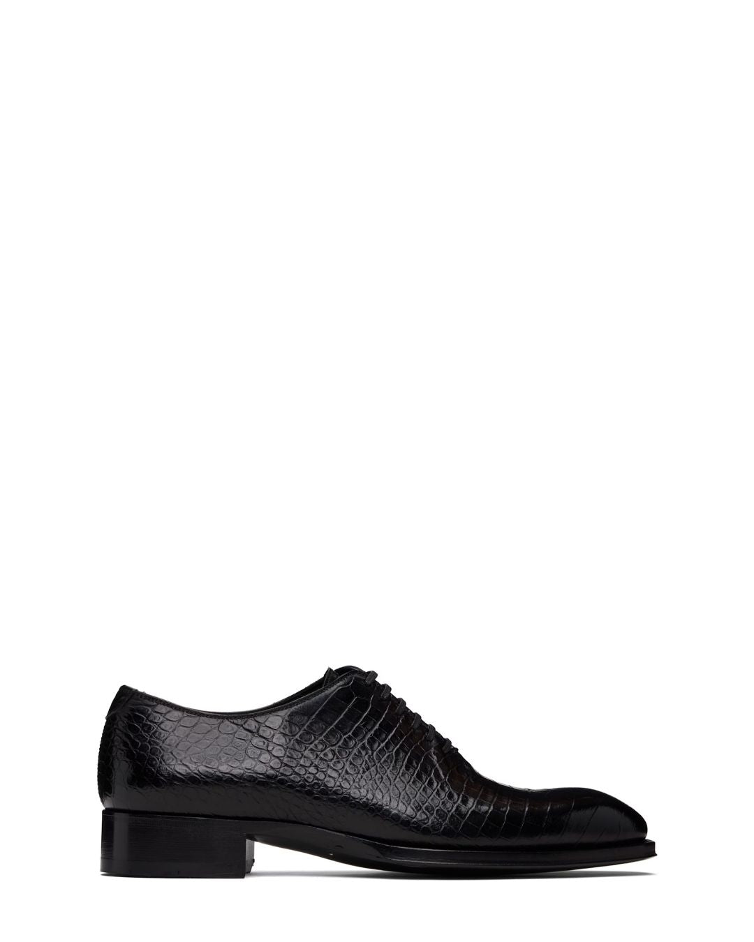 TOM FORD Shiny Printed Croc Elkan Oxfords - Black