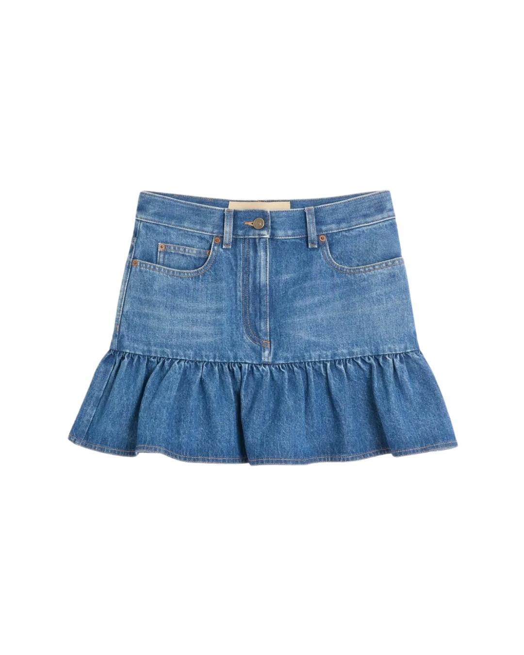 VALENTINO GARAVANI Denim Mini Skirt - Blue