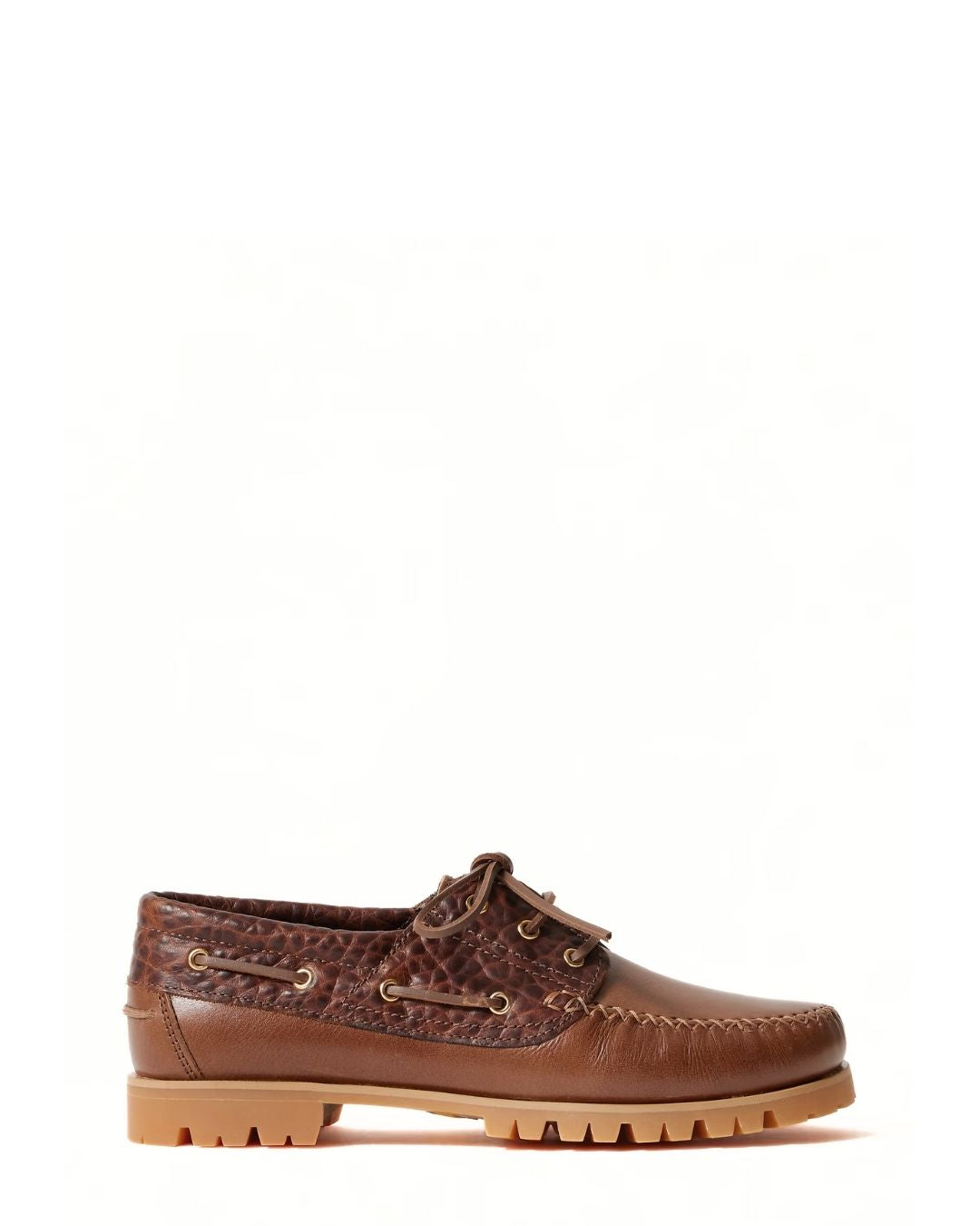 VINNY'S Aztec Leather Boat Shoes - Brown